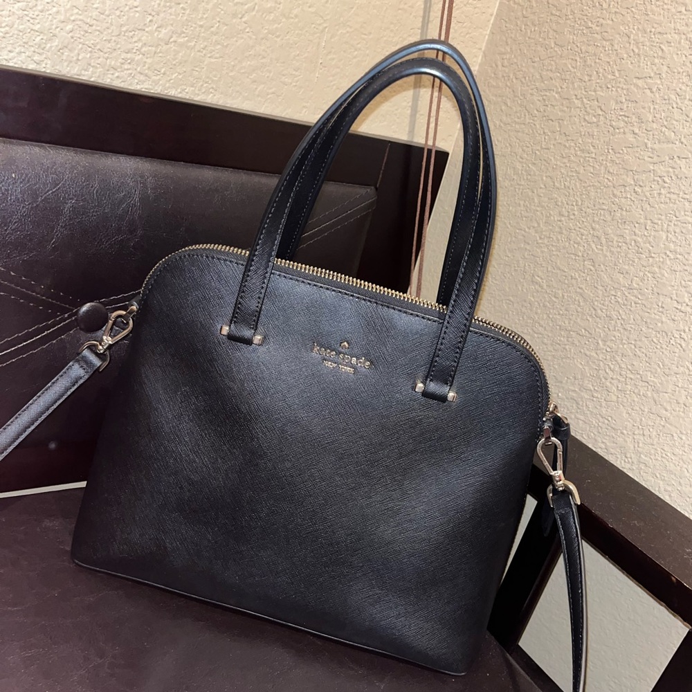 Kate spade black maise medium dome satchel amazing condition looks brand new